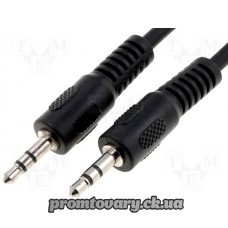 З'єднувач Аудіо папа3,5мм->папа3,5мм 5m Cablexpert CC-404-5M stereo 