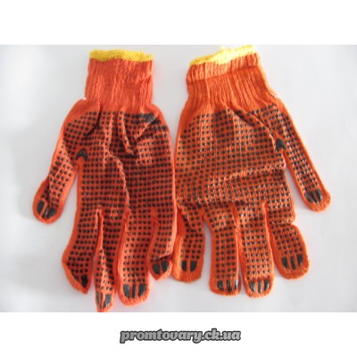 Рукавиці робочі товсті (Днепр) Польша червона/оранж /пара
