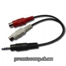 З'єднувач Аудіо папа3,5мм->2xRCAмама Gembird CCA-406 перехідник 0,2m