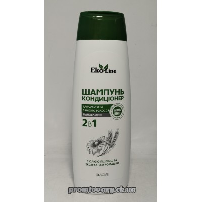 АкціяШамп.Еко-лінія віднов.пшениця та ромашка д/сухих ломких /400мл