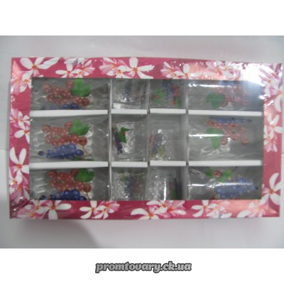 Стакан+чарка набір з мал.Едельвейс 8260/8261 стак.вис.230мл+чарка 50мл/12шт 