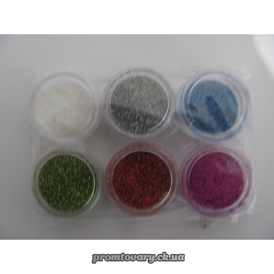 Блиск-присипка для нігтів та макіяжа сухий мілкий шайба