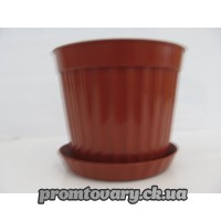 Горшок д/вазон.Ребро з/підст.№ 6 d16 h14 кор. 2л /шт
