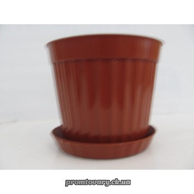 Горшок д/вазон.Ребро з/підст.№ 7 d18 h16 кор. 2,5л /шт