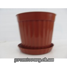 Горшок д/вазон.Ребро з/підст.№ 8 d19,5 h18 кор. 3л /шт