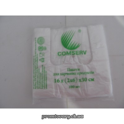 Пакет майка Comserv 16х30 /100шт