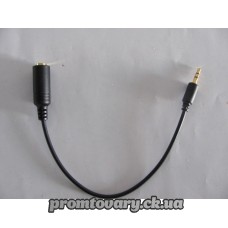 Переход Audio папа2,5мм->мама3,5мм 0,2m stereo чорний