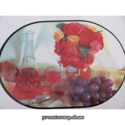 Салфетка на стіл мала з малюнком овал 40х27 /шт