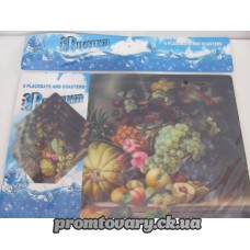 Салфетка на стіл мала з малюнком на 6персон 41х27.5 /набір