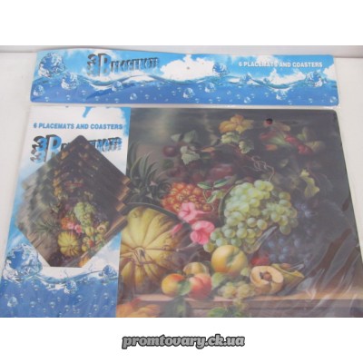 Салфетка на стіл мала з малюнком на 6персон 41х27.5 /набір