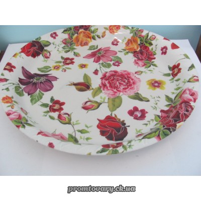 Підніс круглий серед.кольор.з малюнком JCY №33 d330 /шт