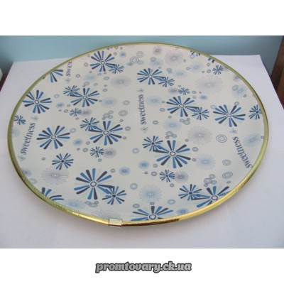 Підніс круглий серед.кольор.з малюнком Н №3201 d315 /шт