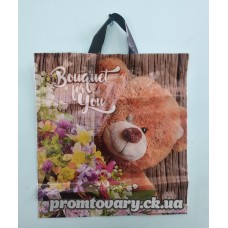 Пакет з ручкою товст. Букет квіти 38х43/шт