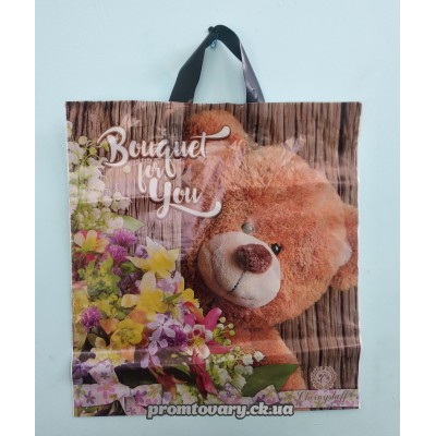 Пакет з ручкою товст. Букет квіти 38х43/шт