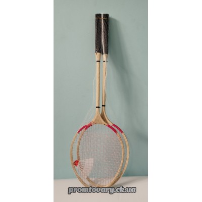 Гра бадмінтон 2ракетки дерев.+воланчик арт.0078