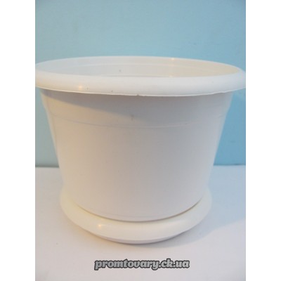 Горшок д/вазон.Финка з/підст.d14 h110 1.1л.біл./шт