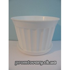 Горшок д/вазон.Ребро з/підст.№ 1 d8.5 h6 біл.0.15л.шт