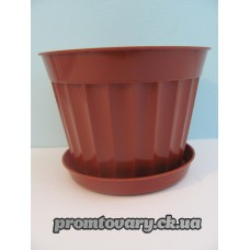 Горшок д/вазон.Ребро з/підст.№ 2 d10 h8 кор.0.3л.шт