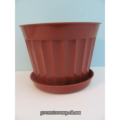 Горшок д/вазон.Ребро з/підст.№ 2 d10 h8 кор.0.3л.шт