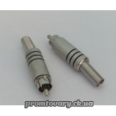 Штекер F-тюльпан RCA метал. з пружинкою