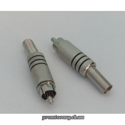 Штекер F-тюльпан RCA метал. з пружинкою