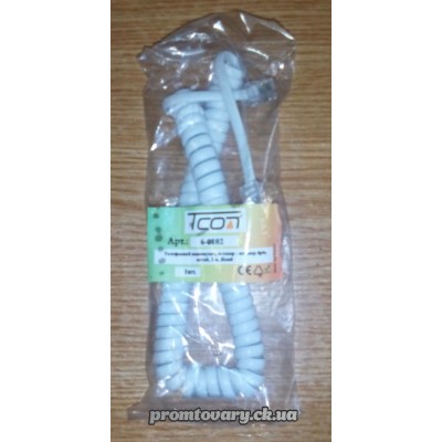 Телефон.шнур витий 2м білий