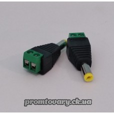Штекер живлення d=зовн.5,5/внутр.2,1*10мм (під гвинт) пласт.сердц.