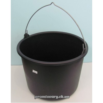 Відро пл. госп. 12л мет. ручка чорне з міркою /шт