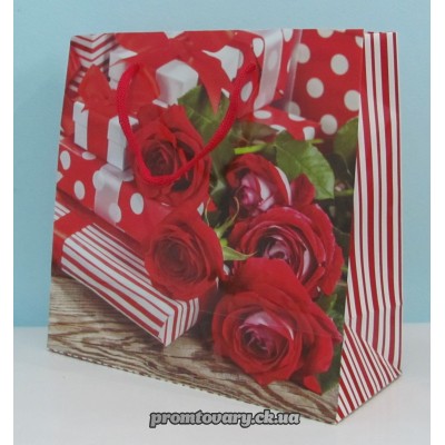 Сумка д/подарунків.квадрат 21*21*9,5-12,5см /шт 