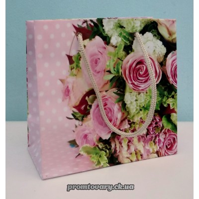 Сумка д/подарунків квадрат д/чашки 16х16х7 /шт