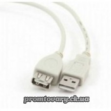 Кабель USB AM/AF 1,8m Atcom USB2-AM/AF подовжувач білий
