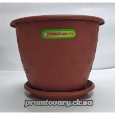 Горшок д/вазон Верона з підст.d13см h10 0,7л корич./шт