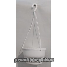 Горшок д/вазон.з підвіс.Пітунья з/підст d21 h14,5 3л біл./шт