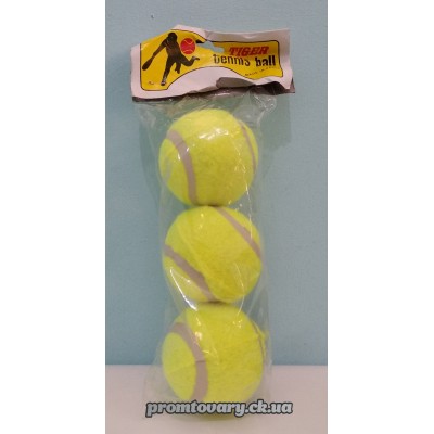 М'ячик тенісний резиновий Tiger MS 0234 D6,5см /набір 3шт