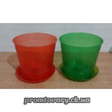 Горшок д/вазон дренажний кольор d15см h13 (1,5) прозорий ./шт