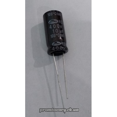 Конденсатор 10µF 400v 105° d10 h20