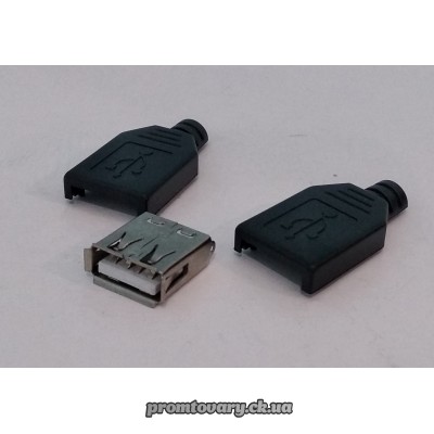 Гніздо USB-А на кабель пластік