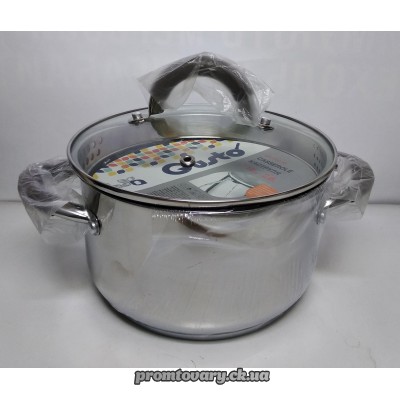 Каструля нерж. Gusto GT-1102-18 D18см 2,6л (кастр.з носиком+кришка д/зливу)/шт