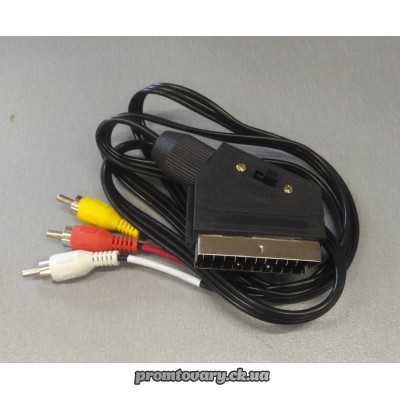 З'єднувач Скарт-3RCA 1,2m ( з перемик)