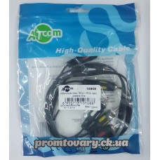 З'єднувач Тюльпан 3RCA-3RCA (жов:черв:білий)0,8м Atcom 10808 Позолота покращенний