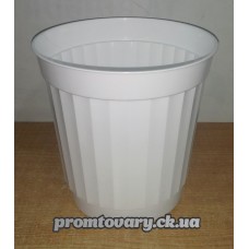 Горшок д/вазон.Ребро з/підст.№ 10 d25 h22 біл. 5л /шт