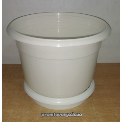 Горшок д/вазон.Финка з/підст.d25 h20 6л.біл./шт