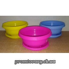 Горшок д/вазон.Фіалка з/підст.d14,5 h7 0,6л. кольор./шт