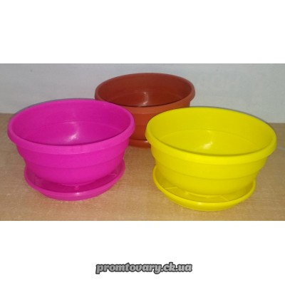 Горшок д/вазон.Фіалка з/підст.d21 h10,5 2,2л. кольор./шт