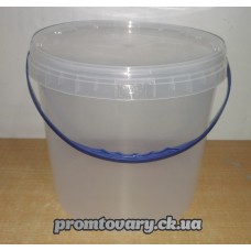 Відро-тара харч.пласт. кругле біле+кришка 10л