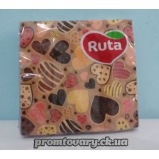 Серветка Рута велика 33х33 2 шар.сердце /20шт