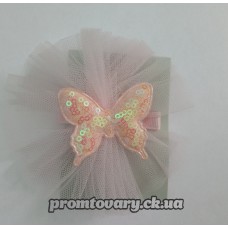 Заколка д/волосся "утка" SVT 2974 шифон.метелик з блиск. /шт