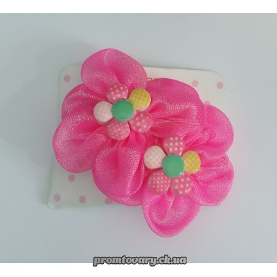 Заколка д/волосся "утка" SVT 607,613 шифон.з ігр. /набір 2шт