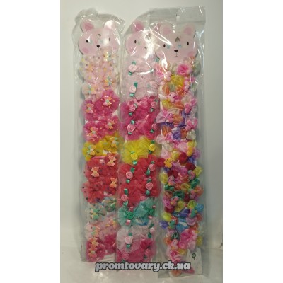 Заколка д/волосся защип SVT 001 шифон з прикрасою /набір 2шт