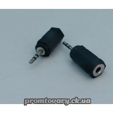 Переход Audio штекер (папа) 2,5mm-гніздо (мама) 3,5mm stereo чорний